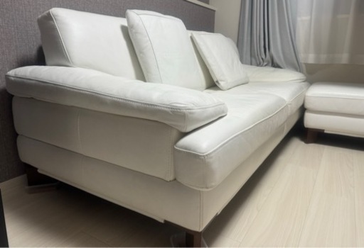 完全削除2月20日 最終お値下1万円引き 東京インテリア KELVIN GIORMANI 本革 オットマン付きソファー