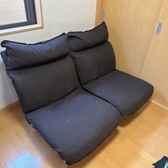 引取限定　無印良品（MUJI）ハイバックリクライニングソファ・２...