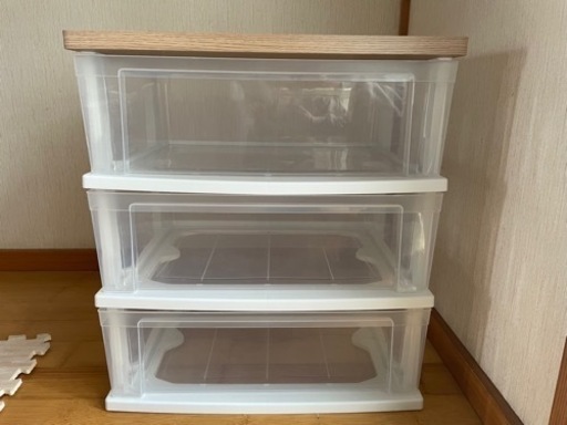 値下げしました！！｟収納家具｠アイリスオーヤマ　チェスト3段　木天板