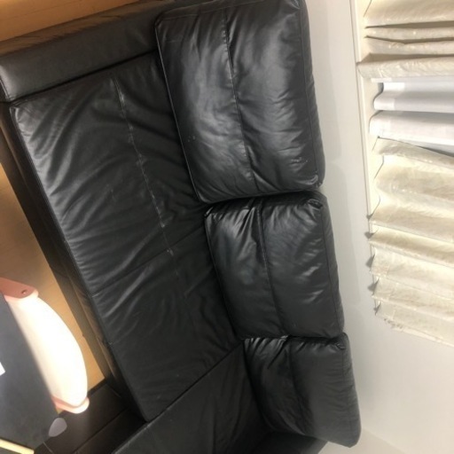 再掲載　IKEA ソファベッド　合皮　黒