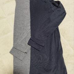 120cm　美品　UNIQLO　ヒートテック　タートル　黒　グレー