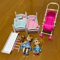 リカちゃん　ミキちゃん&2段ベッド&ベビーカー　美品の画像