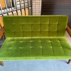 【お譲り先決定】カリモク ソファ 熊本市 正規品 グリーン 2人...