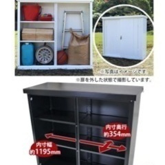 大容量！オシャレな色の家庭用物置！簡易物置（中古）の画像