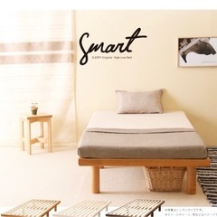 【取引中】ハイローベッド すのこベッド 足つき ベッド ブラウン セミシング クイーンの画像