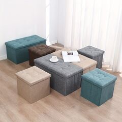 スツール 収納 スペース 付き スタイリッシュ おしゃれ かわいい インテリア オットマン ドレッサー チェア 化粧 椅子 ブラウンの画像