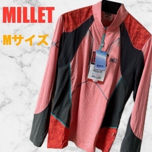 大幅値下げ‼️⭐️新品⭐️ミレー ハーフジップ トップス長袖 ピンクオレンジ 90 男女兼用 ユニセックス レディース： M相当 メンズ：S相当
