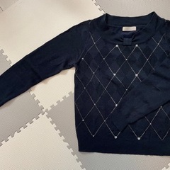 pattern fiona  ビジュー付きニット 紺 長袖　Mサイズ