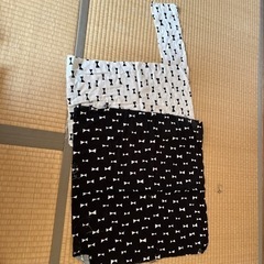 （値下げ）ハギレのガーゼ生地のリボン柄２枚セット　の画像