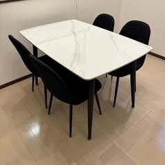ダイニングテーブルセット セラミック 大理石　４人掛け No2712