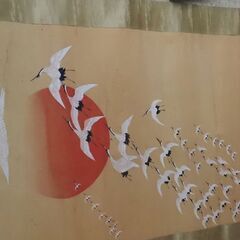 鶴の絵の掛け軸、蔵だし、