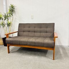  15959  howsie 2人掛け天然木フレーム肘付きソファ...