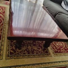 【値下げ 五千→千五百円！】天然無垢材 重厚一枚板 応接台 ローテーブルの画像