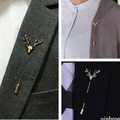 鹿のピン（新品）ゴールドの画像