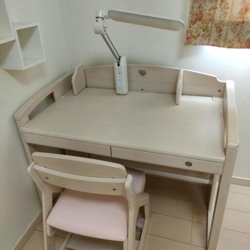 学習机+椅子のセット　女の子用　美品