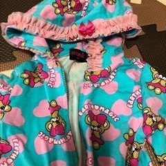 ブルー薄手マフィー柄パーカー①アースマジックの画像