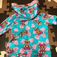 ブルー薄手マフィー柄パーカー①アースマジックの画像