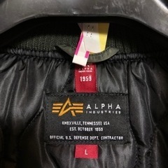ALPHA 「アルファ・インダストリーズ」         フードリブジャケット Lサイズ  美品 【クリーニング出しました！】の画像