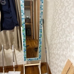 姿見　小物収納付き　全身鏡