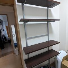 木製 突っ張りラック棚