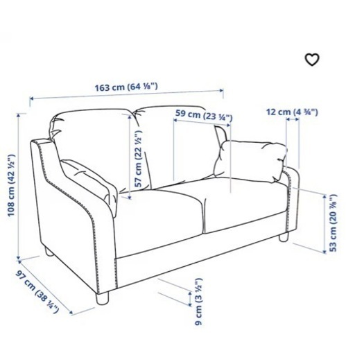 ソファ ヴィンリデン IKEA 2人掛け