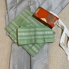 未使用の着物と帯、バックのセット