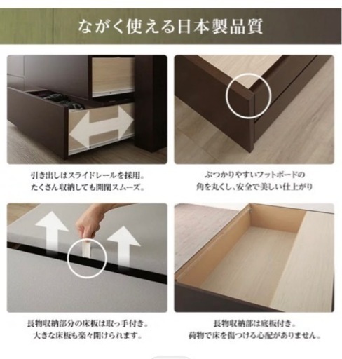 全長約185cm チェストベッドフレーム ダークブラウンの通販はau PAY 