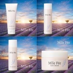 Mlle Fee（マドモアゼル フィー）オーガニックスキンケアセット　洗顔料　化粧水　美容乳液　クリーム　4点セット（ラベンダー）の画像