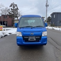 希少 H23年 限定1000台 スバルサンバー バン ブルーリミテッド 車検付 即乗り 4WD AT 4ナンバー リアヒーター付 の画像