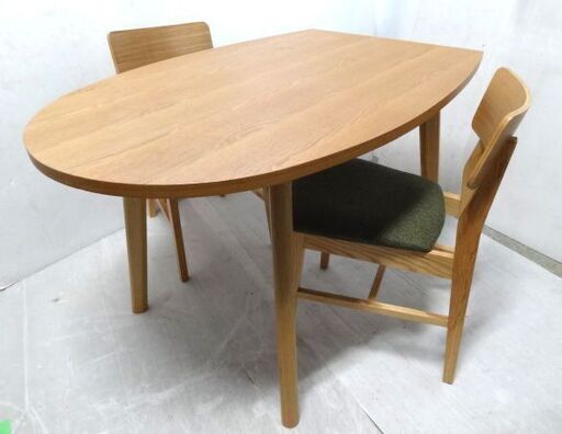 フランフラン★パルセイロダイニングテーブル+コムンチェア ファブリック2客セット 【自社配送は札幌市内限定】店頭お引き取り歓迎 倉庫保管