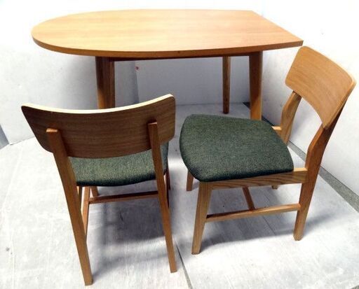 フランフラン★パルセイロダイニングテーブル+コムンチェア ファブリック2客セット 【自社配送は札幌市内限定】店頭お引き取り歓迎 倉庫保管 フランフラン☆パルセイロダイニングテーブル+コムンチェア