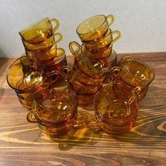 20客セット　アデリアグラス カップ&ソーサー