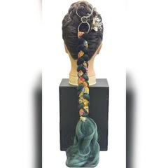 【新品】PR#3 ポニーテールリング　リング付きエクステ　エクステ　紅型の画像