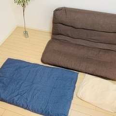 ◆【まだまだ募集中！】ニトリ リクライニング ソファ◆カバーとクッション付の画像
