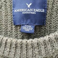AMERICAN　EAGLEアメリカンイーグル　厚手セーター　淡い緑　メンズS（日本人ならMサイズ）の画像