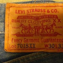 最終大幅値下げ☆リーバイス 701SXX  3000本限定 140周年限定記念ジーンズ レザーパッチ ビックEの画像