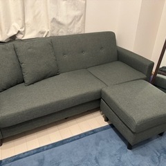 3人用ソファ　オットーマン付き　美品の画像