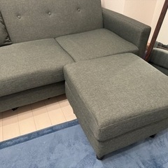 3人用ソファ　オットーマン付き　美品の画像