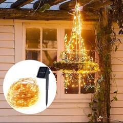 ほぼ新品　お庭の演出やキャンプで！太陽光発電LEDストリング