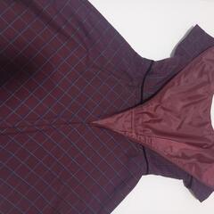 ミニワンピース　Sサイズ　ワインレッド　チェック柄の画像