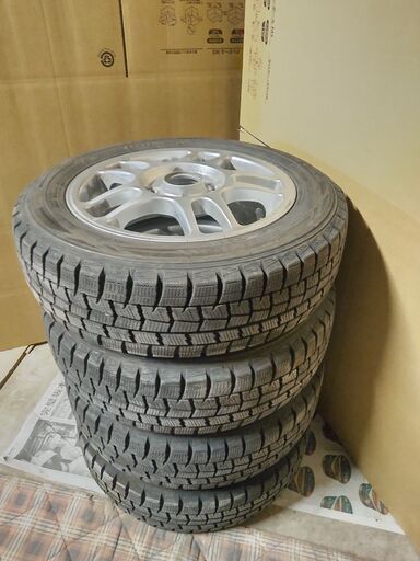 155/65R13 ダンロップ 2018年製 軽自動車用スタッドレス ホイール付き4本セット