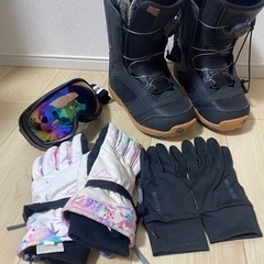 スノーボード ウェア上下S/ゴーグル/グローブ ケース付き