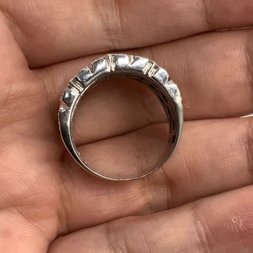 K18 18金　ホワイトゴールド　ダイヤモンド　ルビーリング　12.1g 約18号　1.58ct 0.5ct