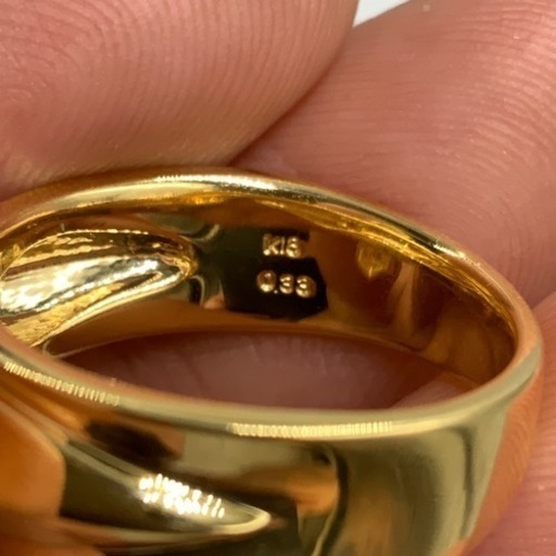 K18 18金　ダイヤモンドクロス　リング　10.9g 約18号　0.33ct