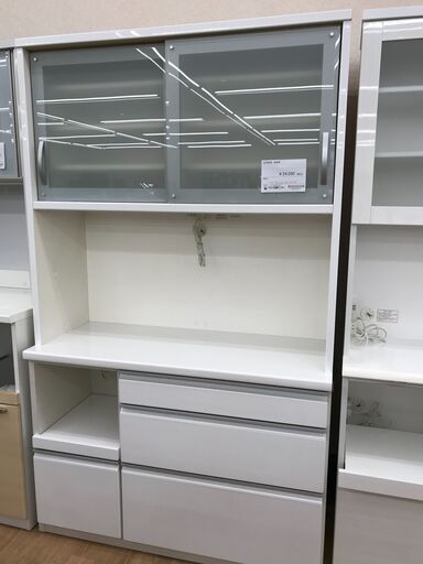 ★ジモティ割あり★ 松田家具 食器棚 ホワイト H198×W118×D49 クリーニング済み KJ4305