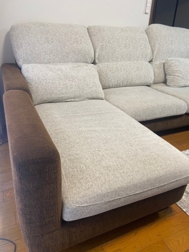 ソファー　オットマン　Ｌ型　高さ78×幅140×奥行き90㎝　オットマン高さ60×幅160×奥行き82㎝
