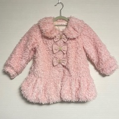 メゾピアノ 110 ふわふわコート　ピンクの画像