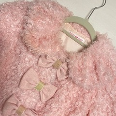 メゾピアノ 110 ふわふわコート　ピンクの画像
