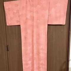 着物 正絹 ピンクオレンジ　アンティーク　結婚式　753 リメイク 着付け 和装 和服の画像