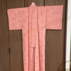 着物 正絹 ピンクオレンジ　アンティーク　結婚式　753 リメイ...